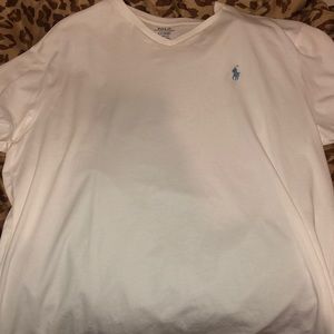 White polo v neck polo shirt